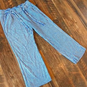 Linen pants with tie waist